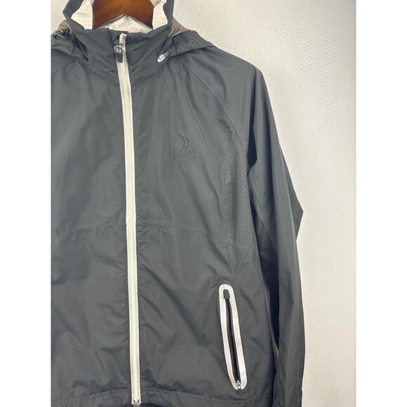 Women’s Zero Restriction Large Lightweight Black Rain Coat with Detachable Hood - Picture 2 of 6